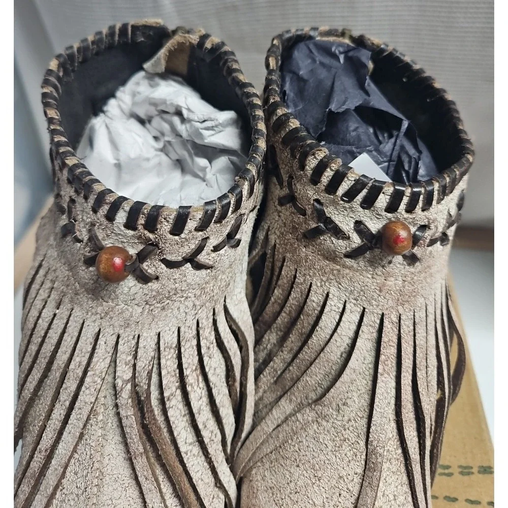 ROPER‎ Womens 34.5/US 5 Bettina Fringe Block Casual Sandals Casual Mid Heel 3